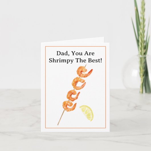 Happy Vaderdag Shrimp Skewer Kaart (Voorkant)