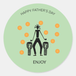 Happy Vaderdag Silhouette Celebration Ronde Sticker