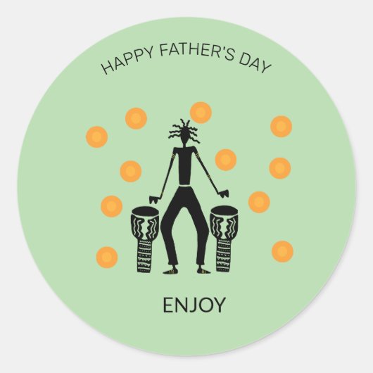 Happy Vaderdag Silhouette Celebration Ronde Sticker (Voorkant)