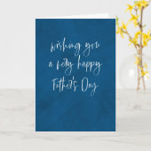 Happy Vaderdag simpel modern blauw Kaart (Gele Bloem)