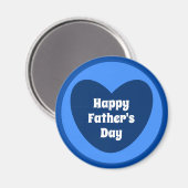 Happy Vaderdag Simple Cute Navy Blue Heart Magneet (Voorkant / Achterkant)