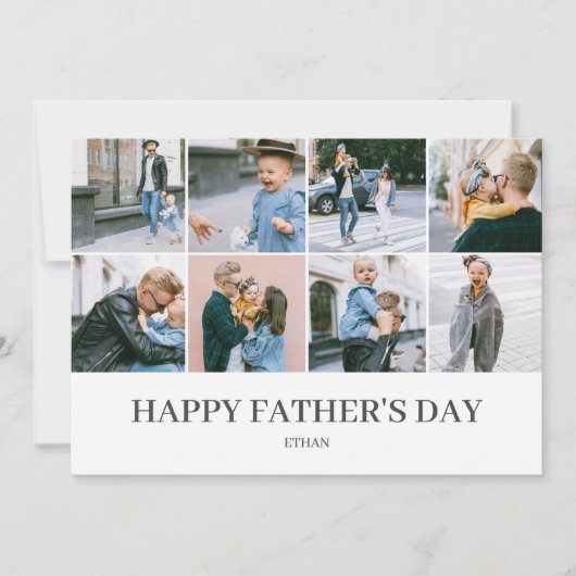 Happy Vaderdag Simple Elegant-foto Feestdagenkaart (Voorkant)
