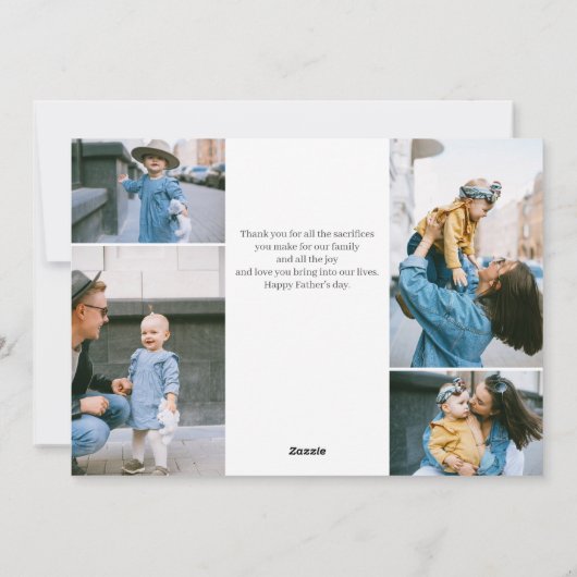 Happy Vaderdag Simple Elegant-foto Feestdagenkaart (Achterkant)