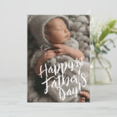 Happy Vaderdag Simple Modern Custom Photo Feestdagenkaart (Staand voorkant)