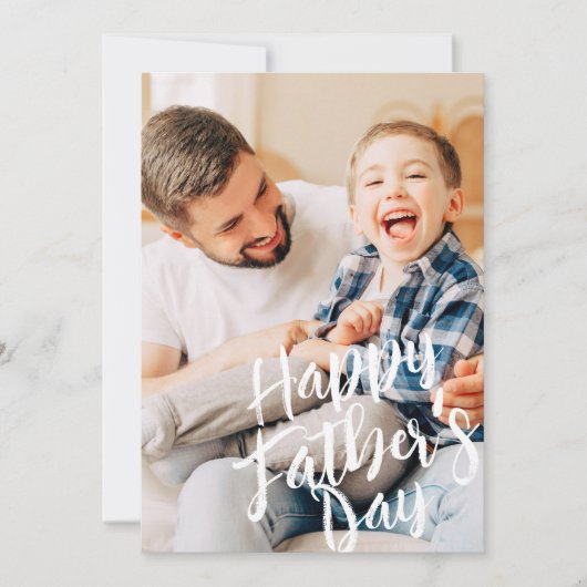 Happy Vaderdag Simple Modern Custom Photo Feestdagenkaart (Voorkant)