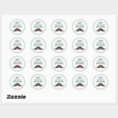 Happy vaderdag - snor ronde sticker (Vel)