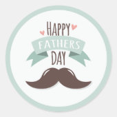 Happy vaderdag - snor ronde sticker (Voorkant)