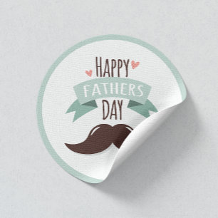 Happy vaderdag - snor ronde sticker