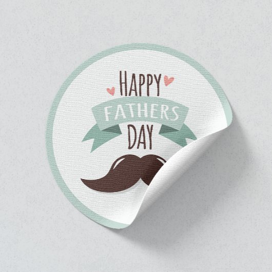 Happy vaderdag - snor ronde sticker