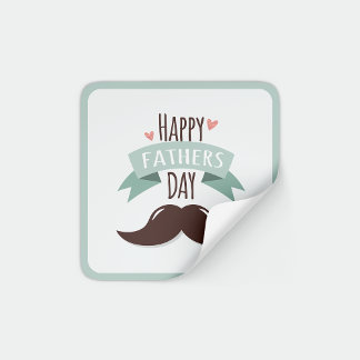 Happy vaderdag - snor vierkante sticker