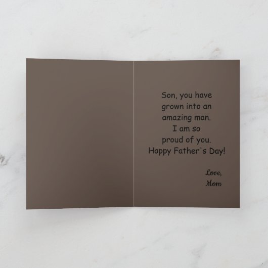 Happy Vaderdag Son Brown en Black Kaart (Binnen)