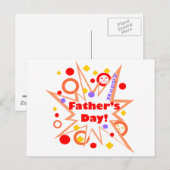 Happy Vaderdag Splash Briefkaart (Voorkant / Achterkant)