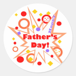 Happy Vaderdag Splash Ronde Sticker