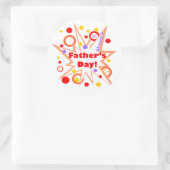 Happy Vaderdag Splash Ronde Sticker (Tas)