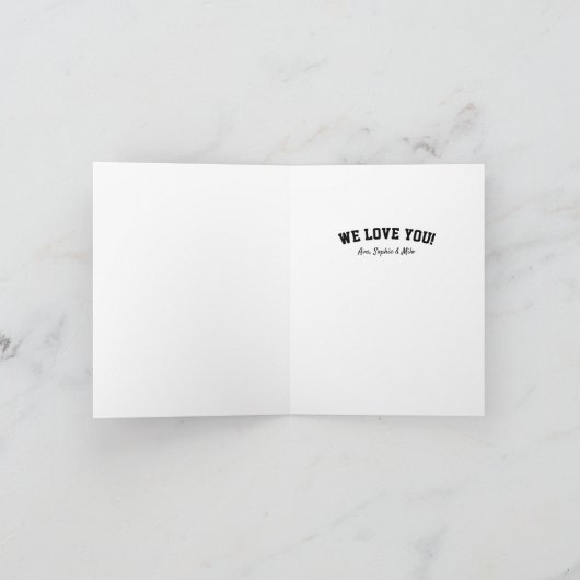 Happy Vaderdag sportieve één foto zwart wit Kaart (Binnen)