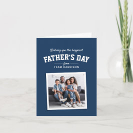 Happy Vaderdag sporty one foto marineblauw Kaart