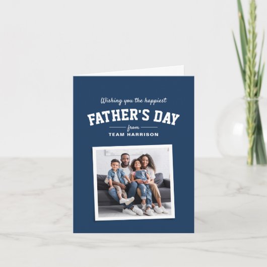 Happy Vaderdag sporty one foto marineblauw Kaart (Voorkant)