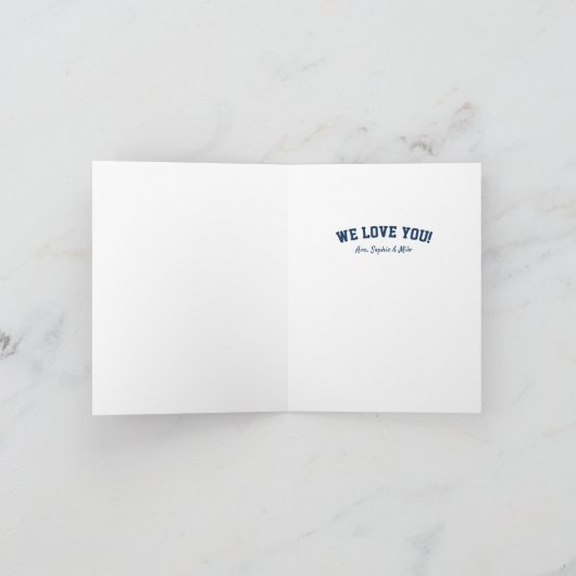 Happy Vaderdag sporty one foto marineblauw Kaart (Binnen)