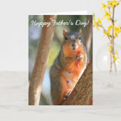Happy Vaderdag Squirrel wenskaart Kaart (Gele Bloem)