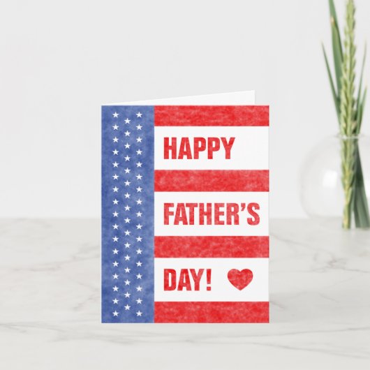 Happy Vaderdag Stars en Stripes (4,5x6) Kaart (Voorkant)