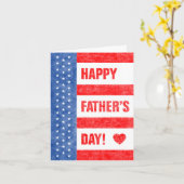 Happy Vaderdag Stars en Stripes (4,5x6) Kaart (Gele Bloem)