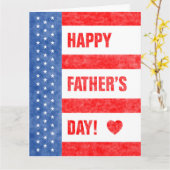 Happy Vaderdag Stars en Stripes (8,5x11) Kaart (Gele Bloem)
