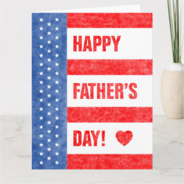 Happy Vaderdag Stars en Stripes (8,5x11) Kaart