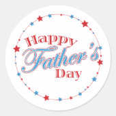 Happy Vaderdag Stars Ronde Sticker (Voorkant)