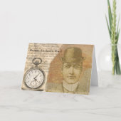 Happy Vaderdag Steampunk Gentleman Bowler Pet Kaart (Voorkant)