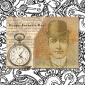 Happy Vaderdag Steampunk Gentleman Bowler Pet Kaart