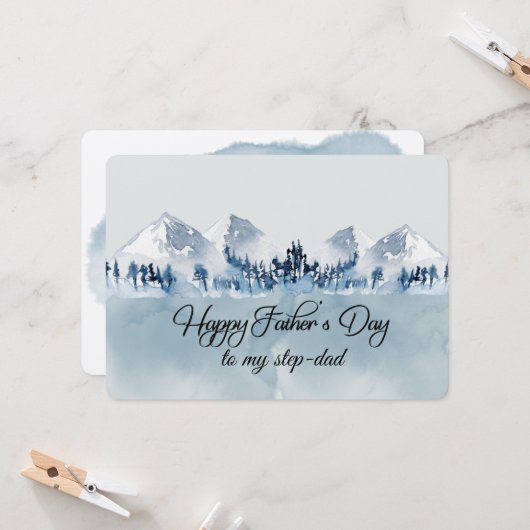 Happy Vaderdag Step-Dad Kaart (Voorkant / Achterkant in situ)