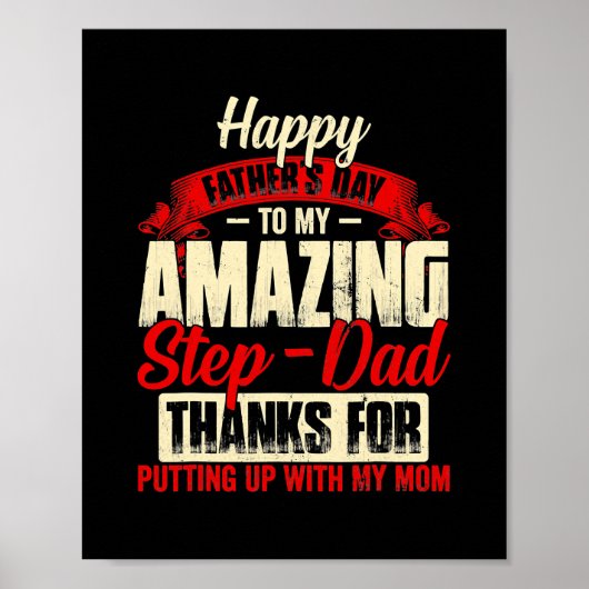 Happy vaderdag step dad poster (Voorkant)