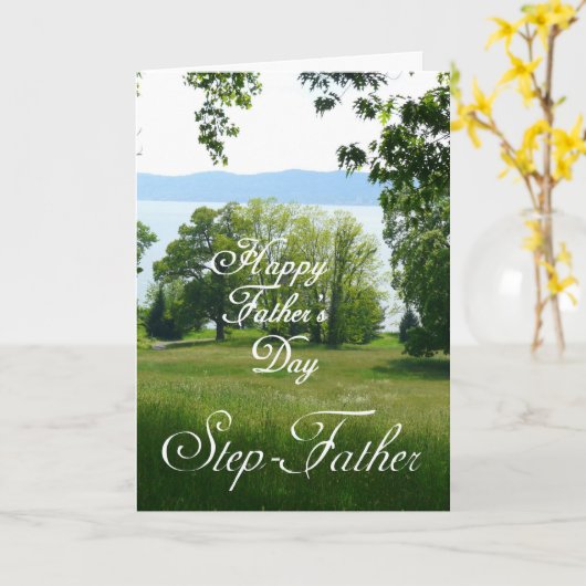 Happy Vaderdag Step-Father-Landscape Kaart (Gele Bloem)