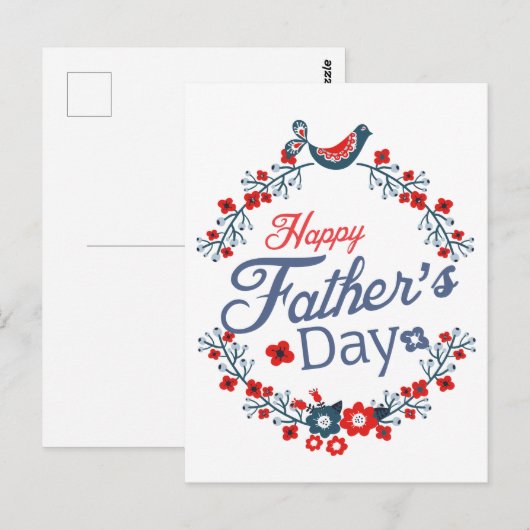Happy Vaderdag Sticker Briefkaart (Voorkant / Achterkant)