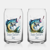 Happy Vaderdag Striking Fish Blikvorm Glas (Voorkant)