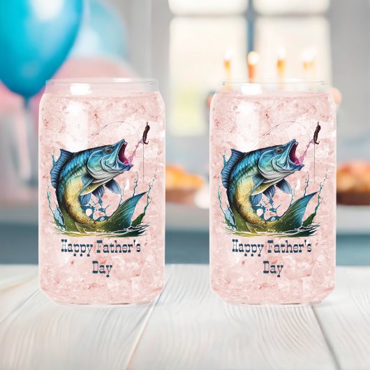 Happy Vaderdag Striking Fish Blikvorm Glas (Insitu (Baby Shower))