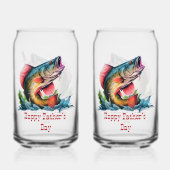 Happy Vaderdag Striking Fish Blikvorm Glas (Voorkant)