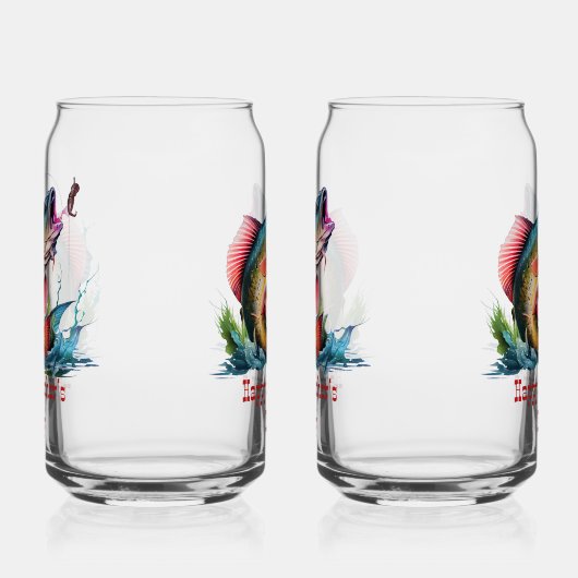 Happy Vaderdag Striking Fish Blikvorm Glas (Rechts)