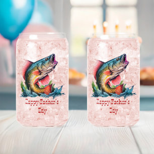 Happy Vaderdag Striking Fish Blikvorm Glas