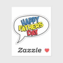 HAPPY VADERDAG Stripboek Pop Art Sticker