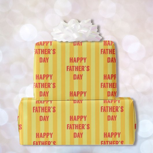 Happy Vaderdag Stripe Cadeaupapier