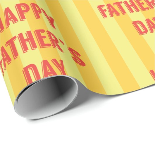 Happy Vaderdag Stripe Cadeaupapier (Rol Hoek)