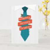 Happy Vaderdag Stropdas met gestreept Shirt Kaart (Gele Bloem)