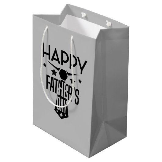 Happy Vaderdag stropdas woordkunst Medium Cadeauzakje (Achterkant Gekanteld)