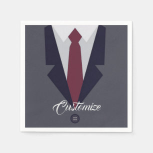 Happy Vaderdag Suit Paper Napkins Servet