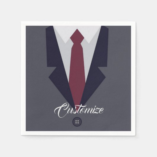 Happy Vaderdag Suit Paper Napkins Servet (Voorkant)