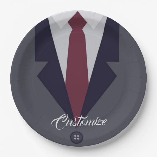 Happy Vaderdag Suit-papier Papieren Bordje (Voorkant)