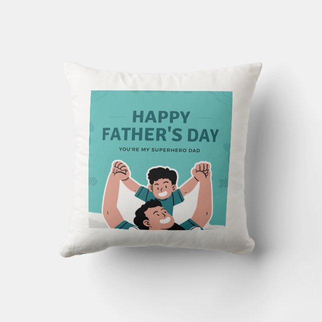 Happy Vaderdag - Superheld Dad Sierkussen (Achterkant)