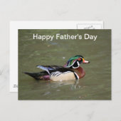 Happy Vaderdag Swimming Duck Briefkaart (Voorkant / Achterkant)