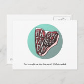 Happy Vaderdag T-Bone Steak Post Kaart (Voorkant / Achterkant)